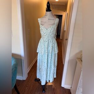 Blu pepper Floral Maxi Dress in Light mint green